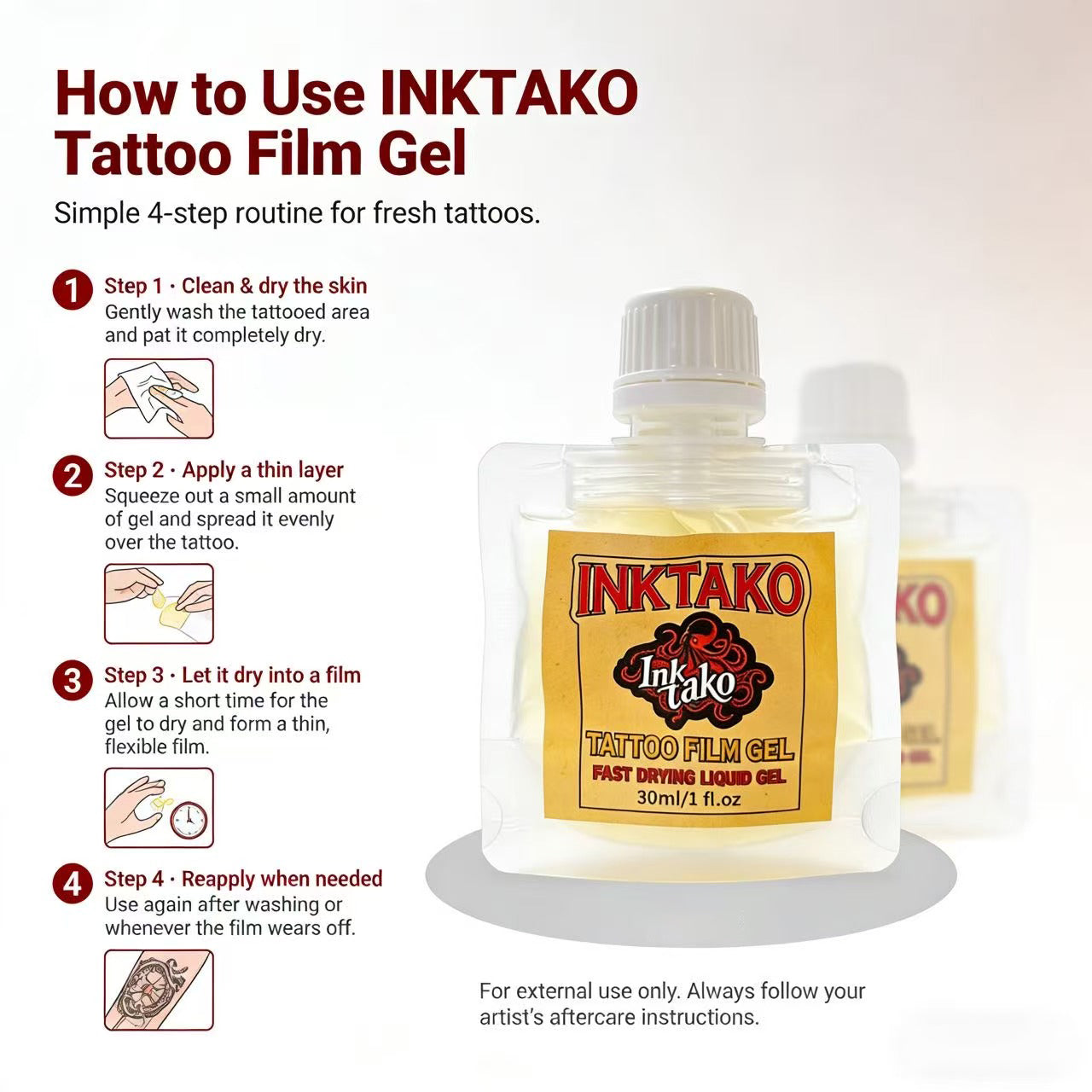 INKTAKO 5pcs Tattoo repair and isolation film