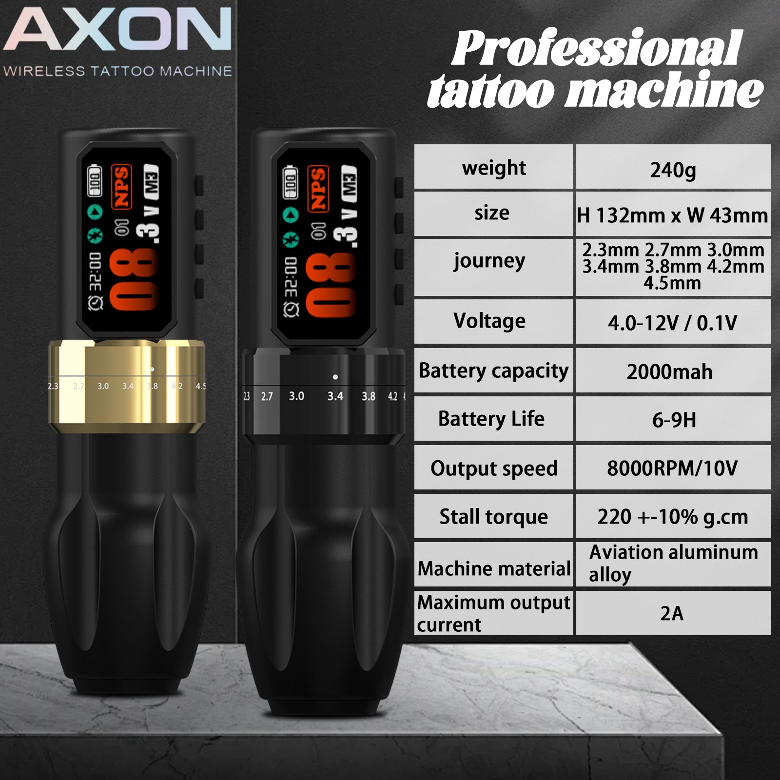 AXON Wireless Tattoo Pen 【0617】