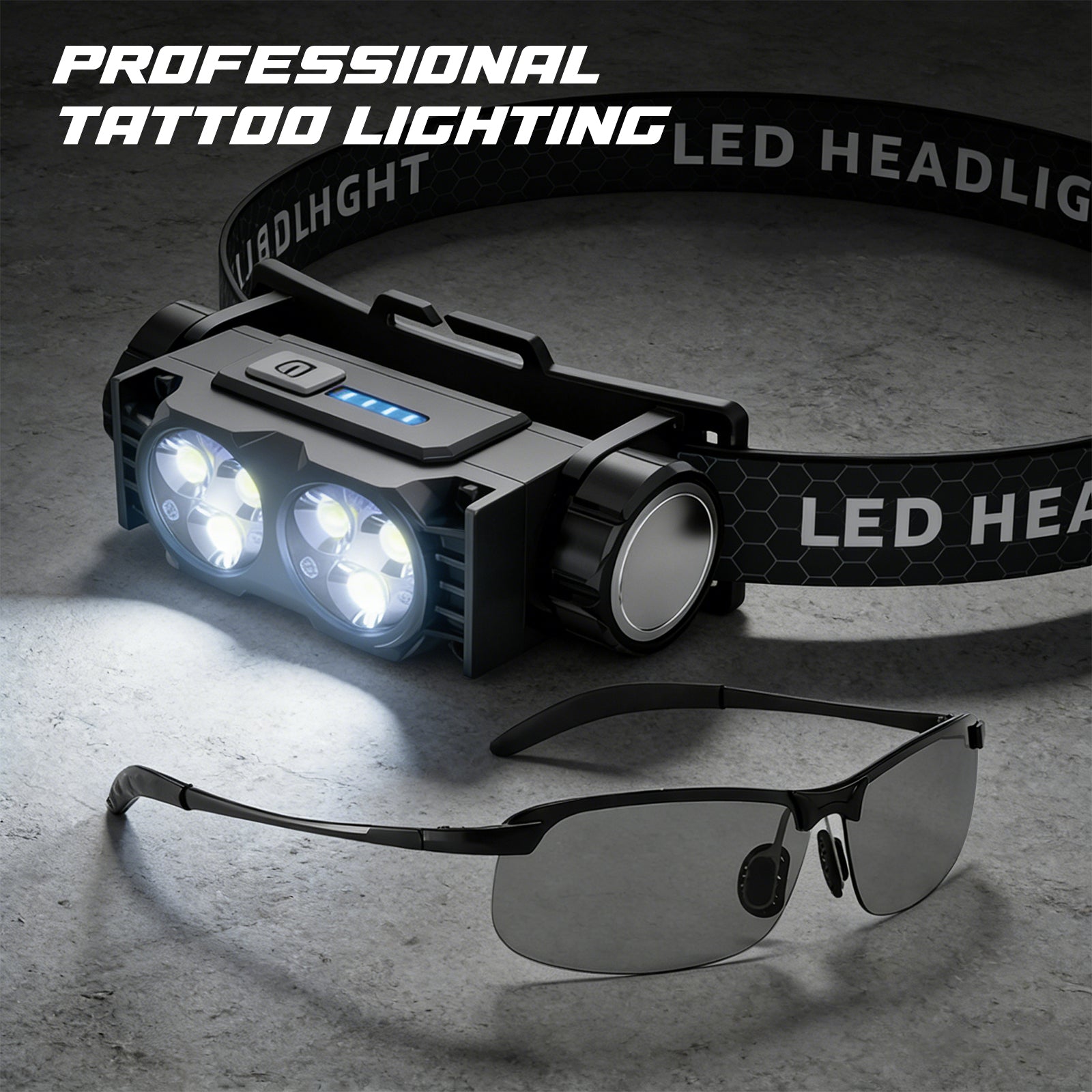 MK Anti-glare tattoo headlamp
