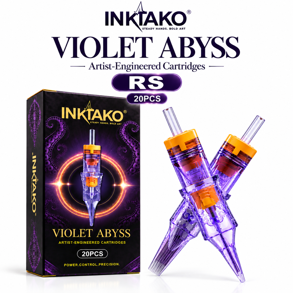 INKTAKO VIOLET ABYSS Premium Tattoo Cartridge Needles  RS