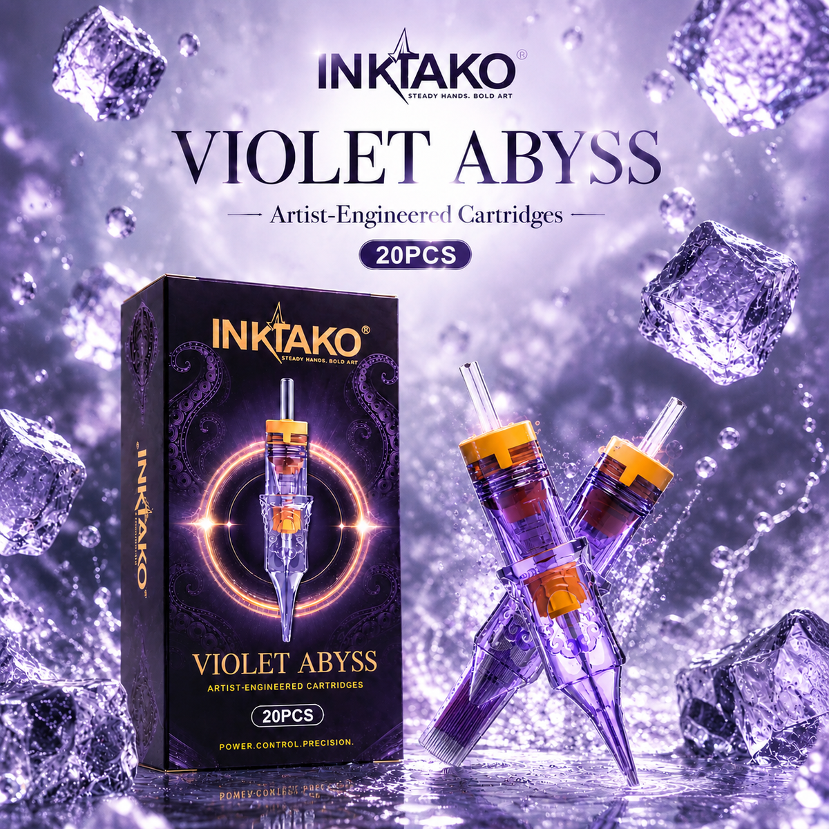 INKTAKO VIOLET ABYSS Premium Tattoo Cartridge Needles M1