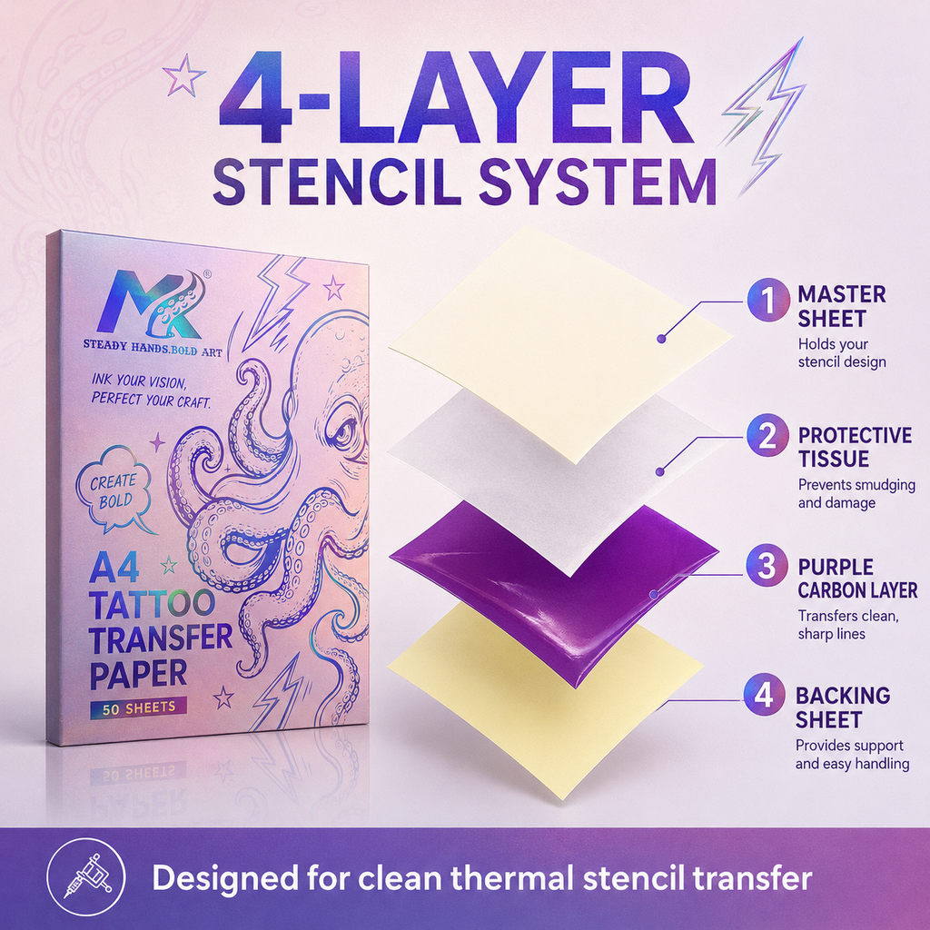 Premium Pink Tattoo Transfer Paper