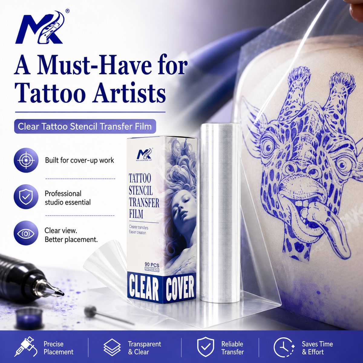 Transparent tattoo transfer paper