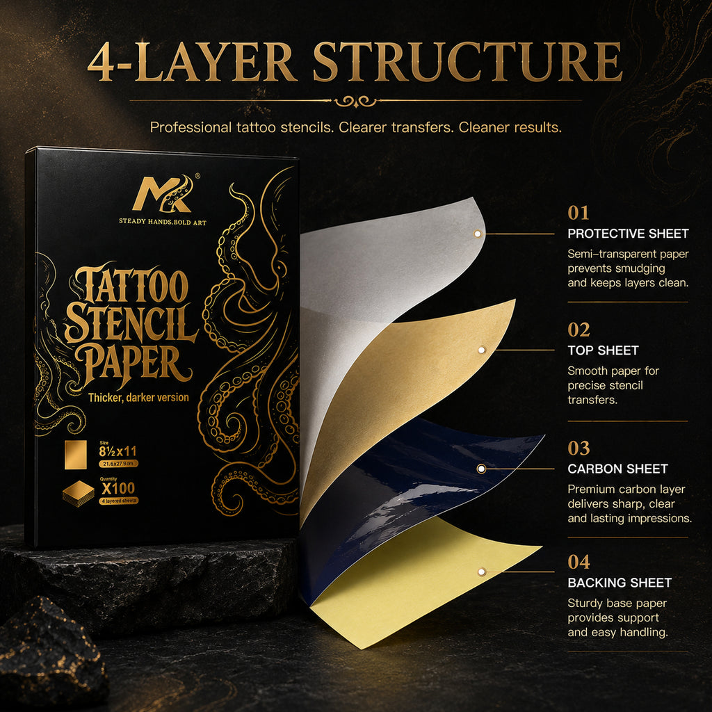 MK Black & Gold Tattoo Stencil Paper